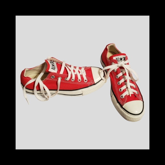 Converse Red and White Sneakers-Size 6.5 - Picture 7 of 11